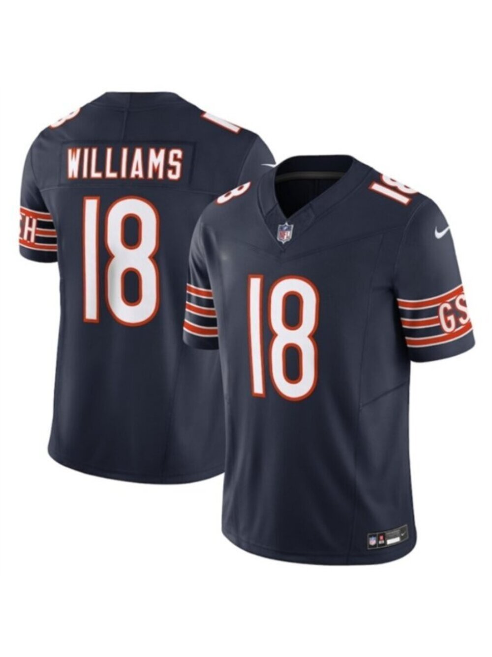 Adult Mens Caleb Williams Navy Vapor Stitched Jersey